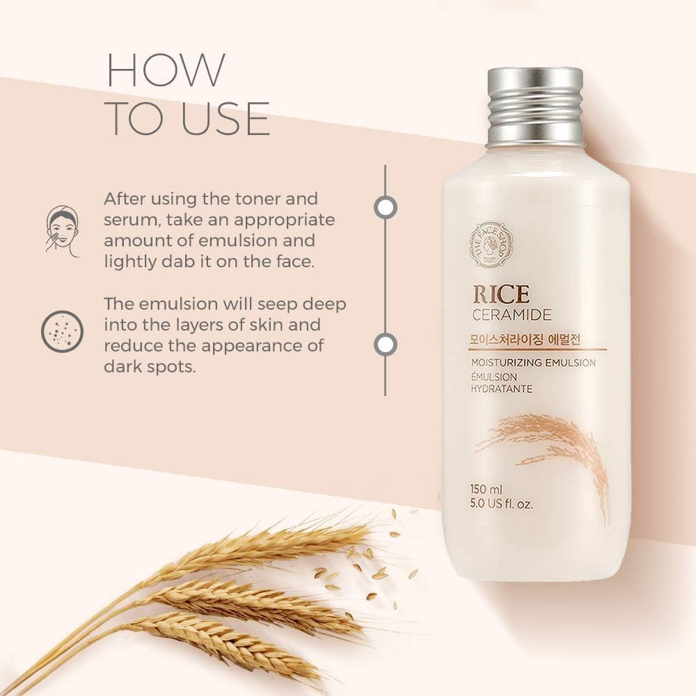 The Face Shop Rice & Ceramide Moisturizing Emulsion - Hydrating & Nourishing Facial Emulsion